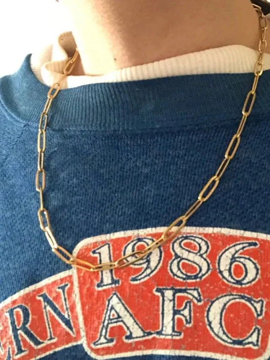 New! Classic Gold Paperclip Chain Necklace (1010) NWOT - Picture 1 of 2